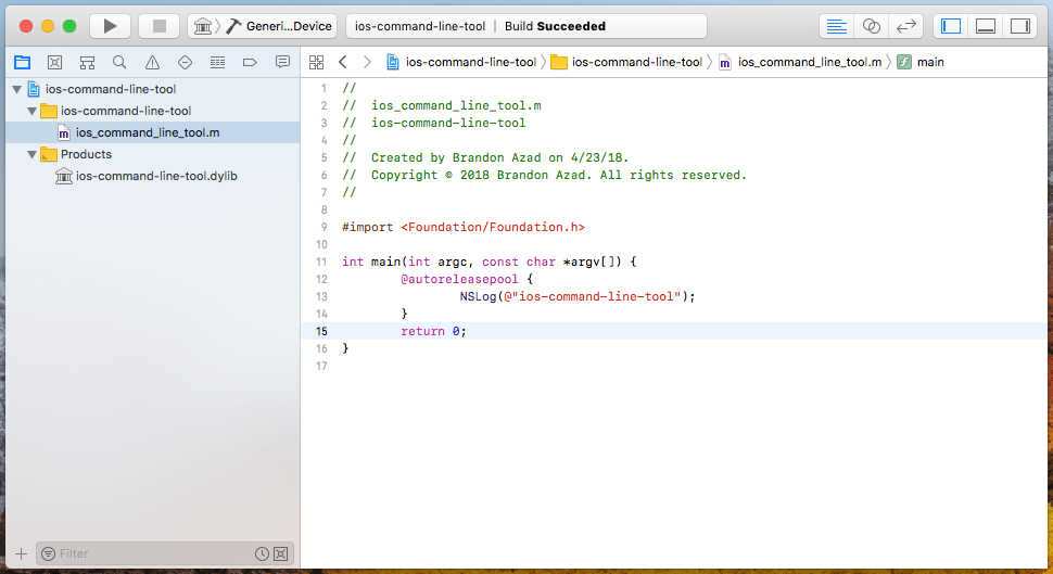 How to build an iOS command line tool with Xcode 9.3 bazad.github.io