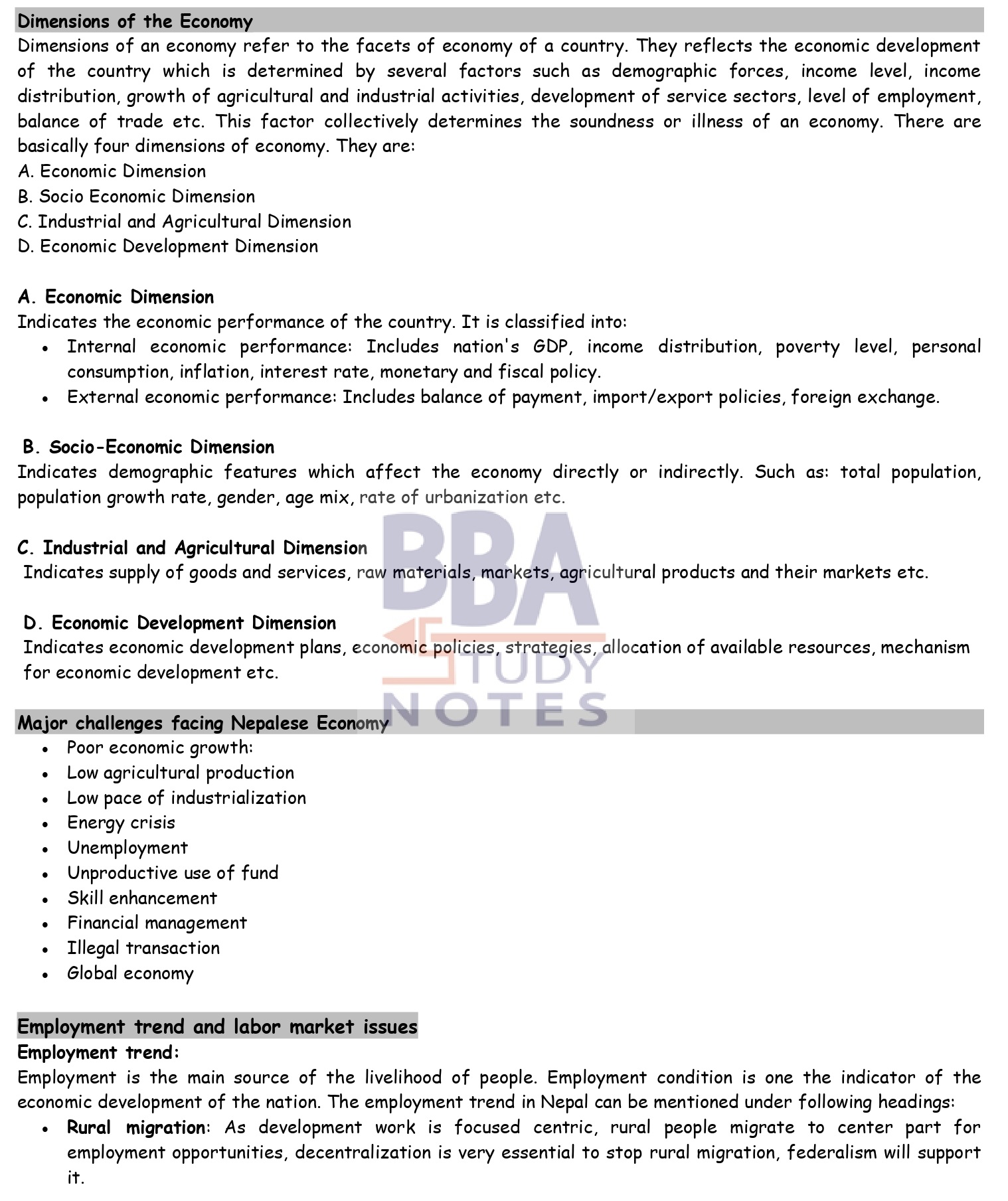 Unit 2 Macroeconomic Environment TU BBA STUDY NOTES BBA Study