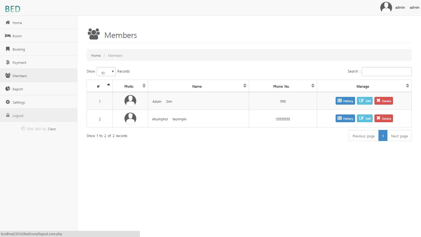 BED Hotel Booking System PHP Script by Khumphol Codester