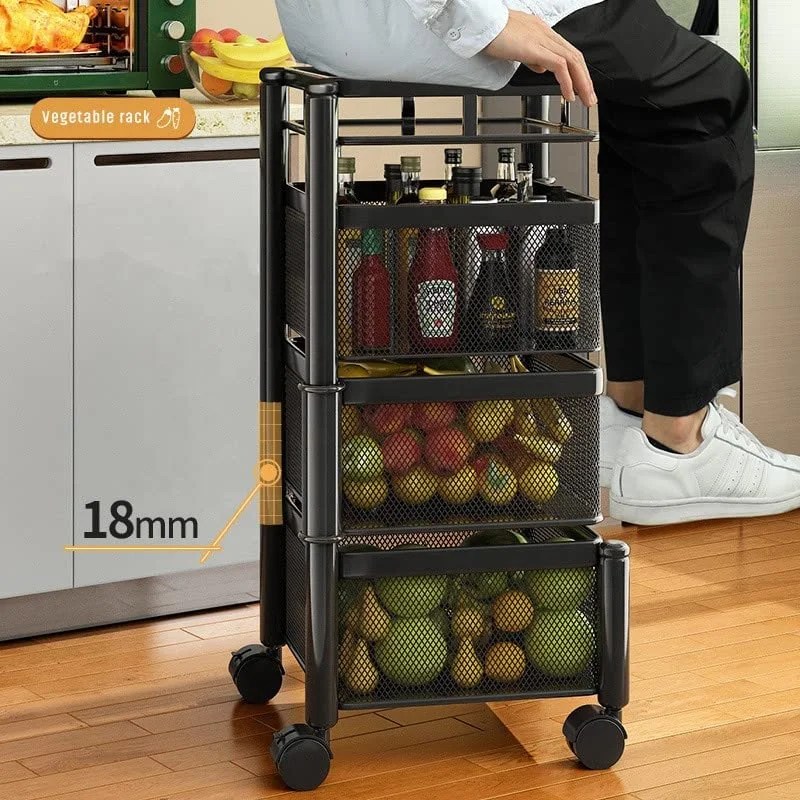 TEXRO Kitchen Trolley with Wheels, Kitchen Organizer Items and Storage
