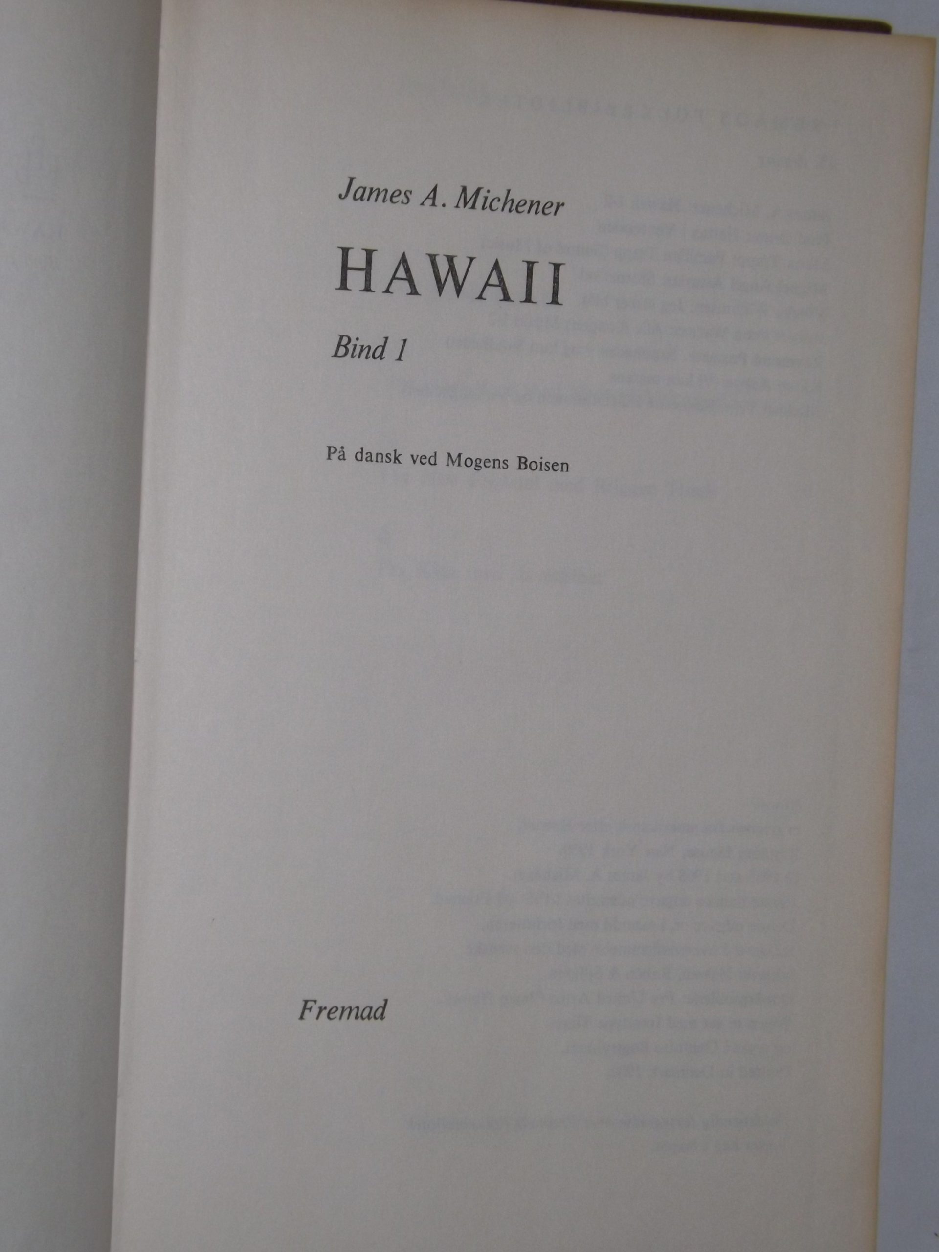 James A.Michener Hawaii bbog.dk Brugte bøger til salg