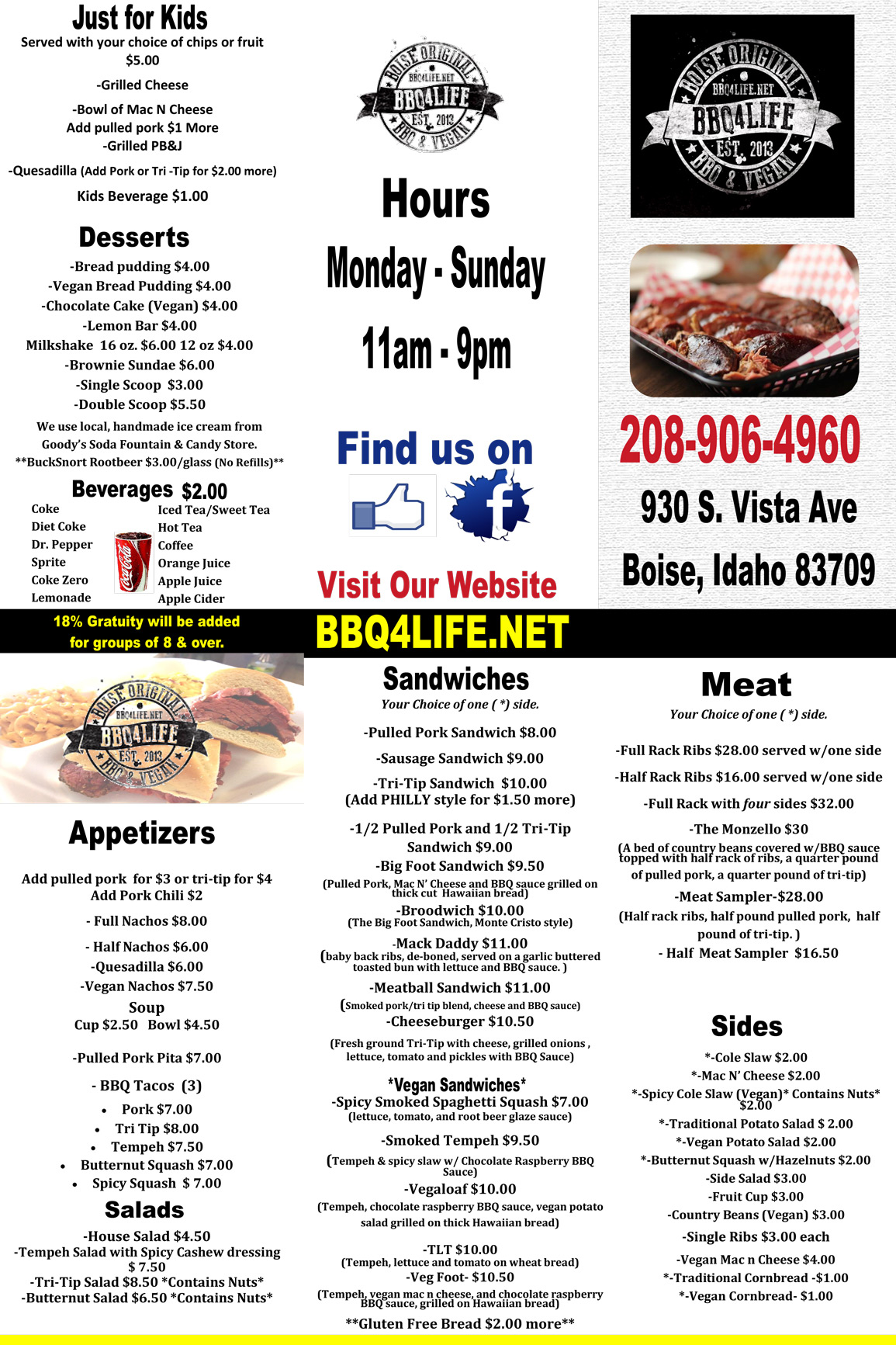 BBQ4LIFE Boise, Idaho Best BBQ and Vegan Food