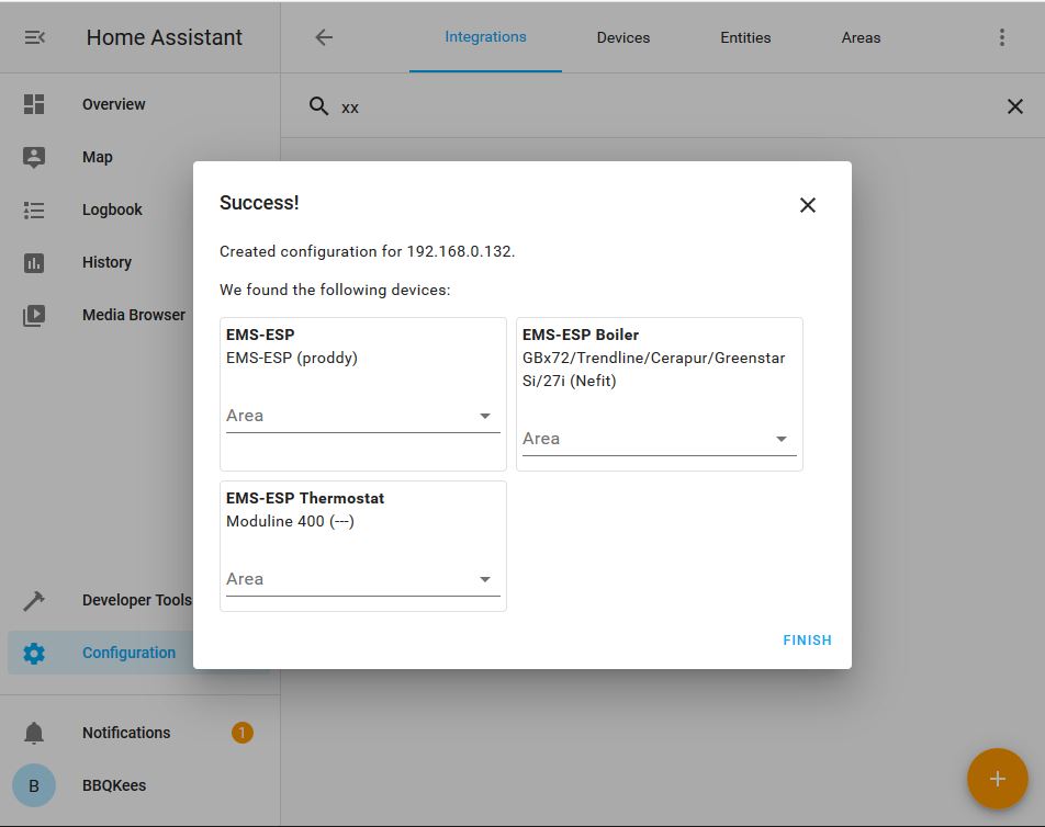 Configuration for Home Assistant (MQTT Discovery) — EMS Gateway