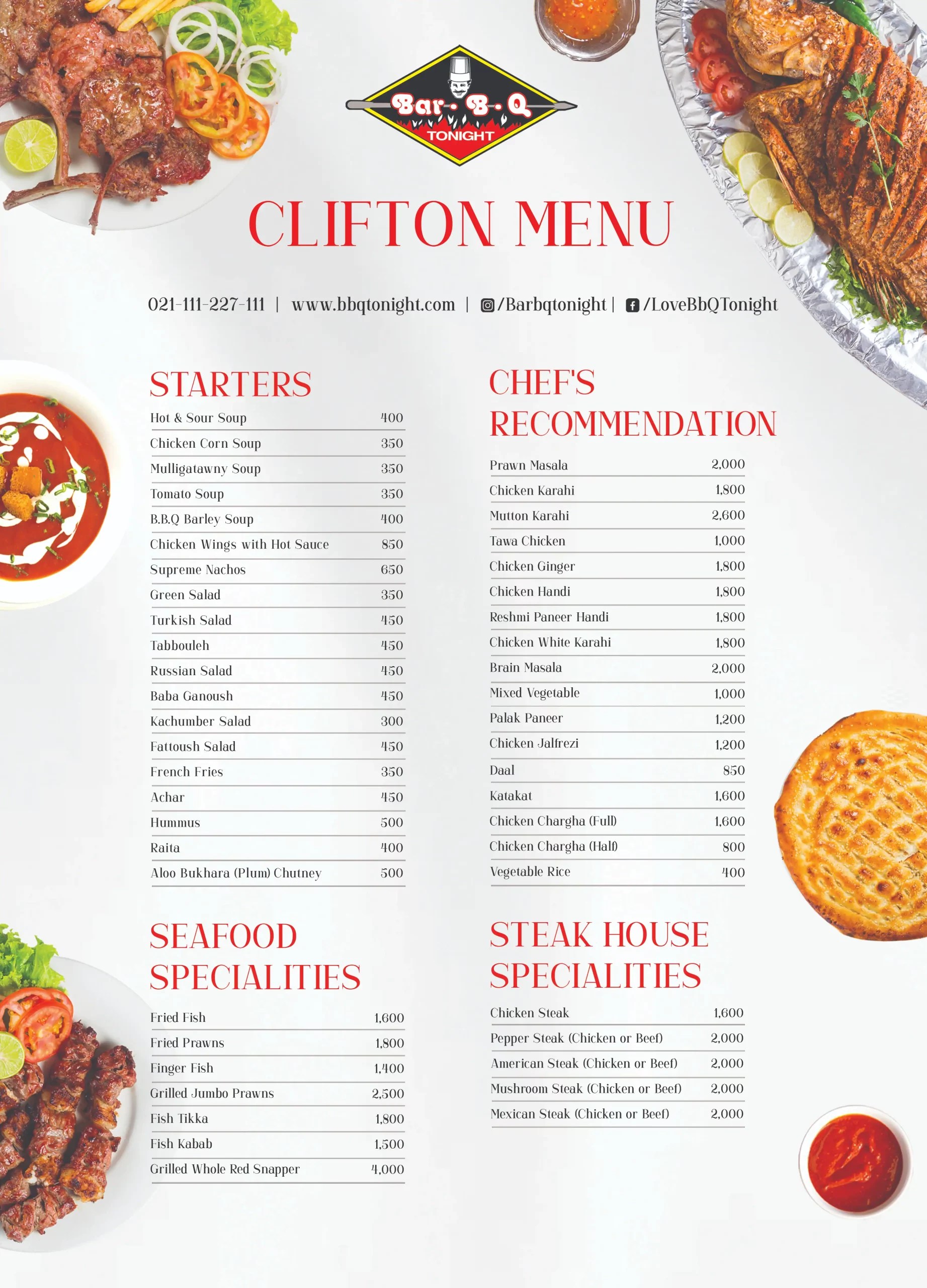 Menu & Deals BBQ Tonight