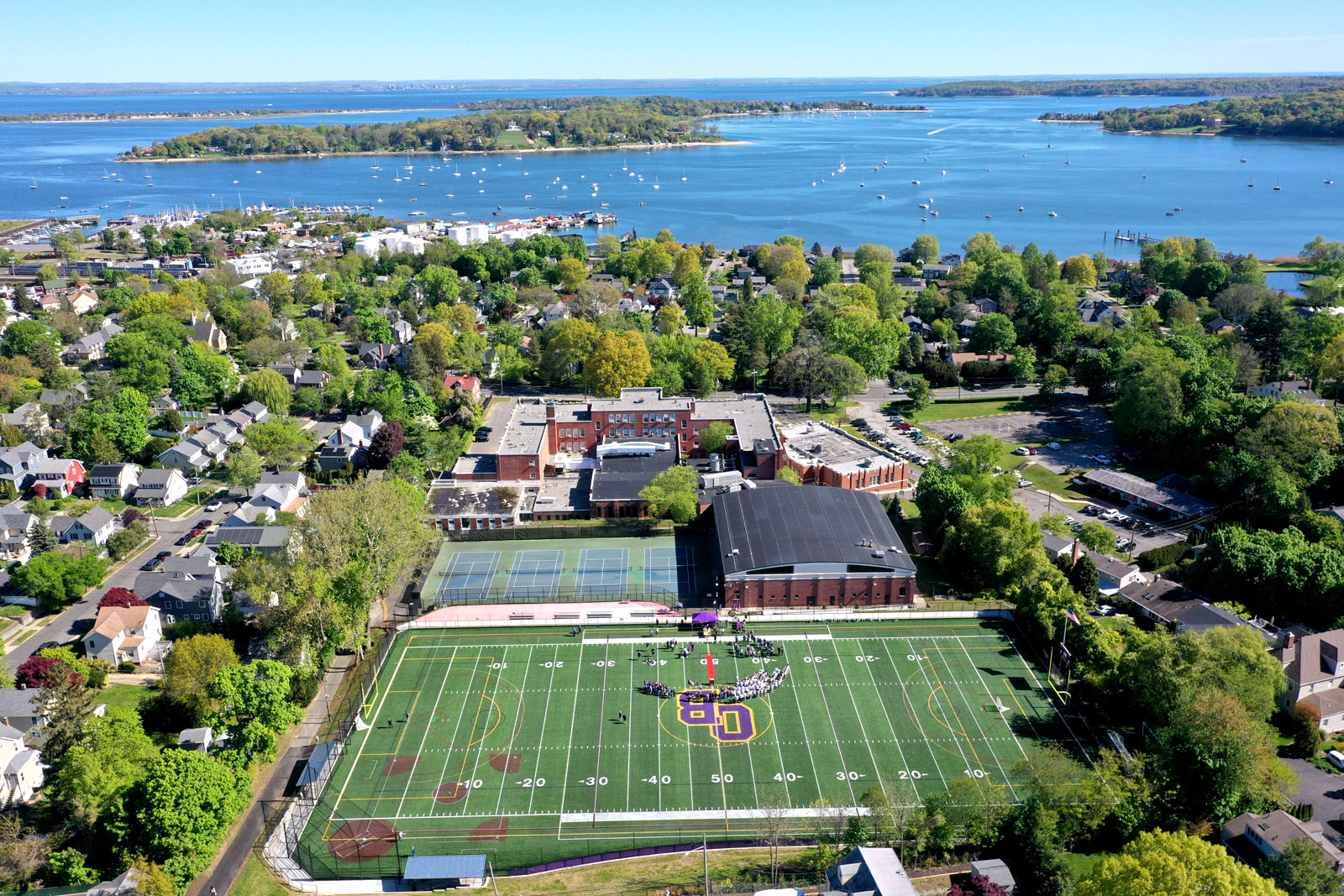 Oyster Bay High School Unveils New Turf Field BBS Arch