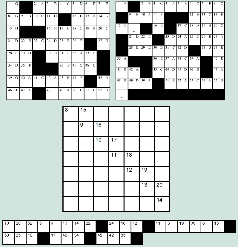 Variety Scrambler 4 Acrostic Squared Mokelfish Puzzles