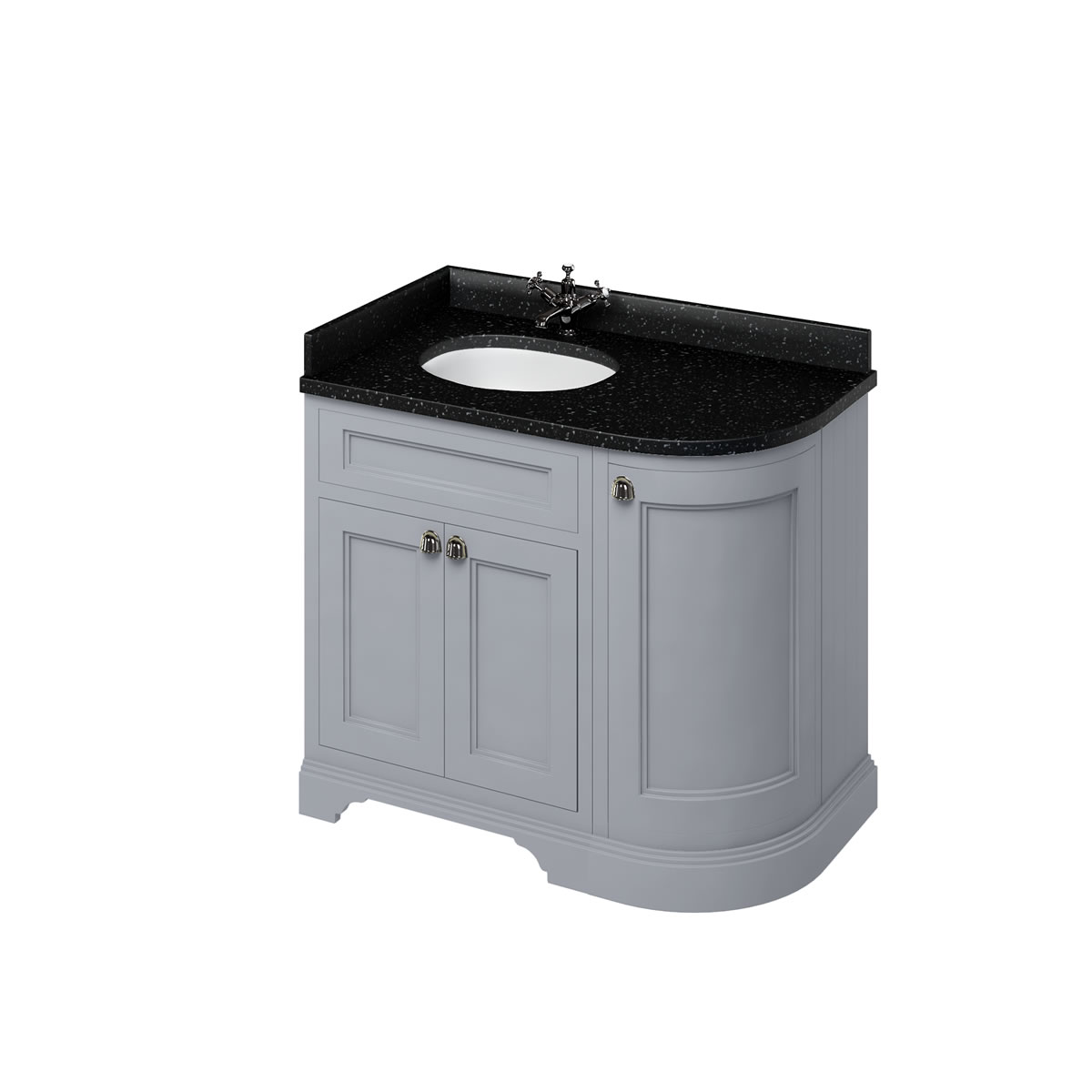 100 Freestanding Left Hand Vanity Unit with Doors BB Whitebook