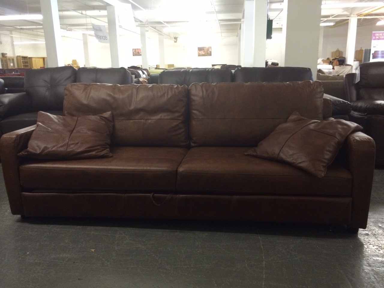 BBX UK SALE Aniline Leather Sofa Bed by Neumann Leathers