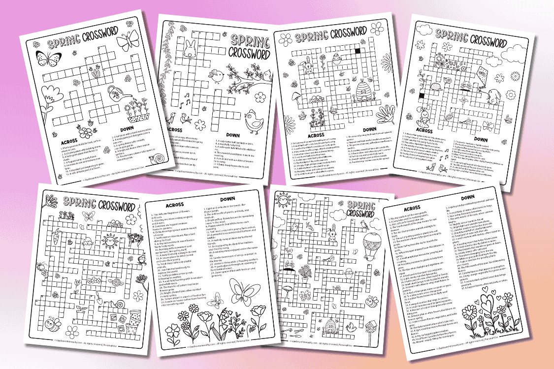 Free Spring Crossword PDF Printables Easy, Medium, Hard, & Advanced