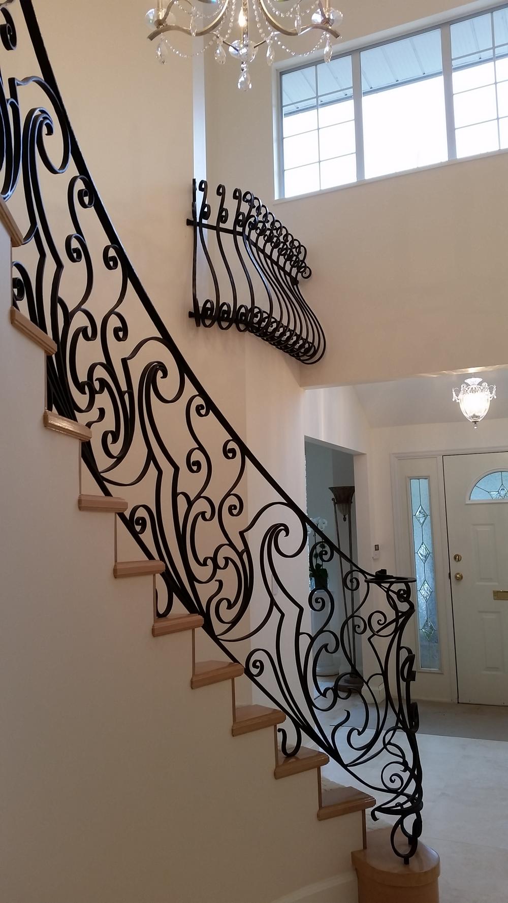Curved Stair Railing, BR229 BC BLACKSMITH