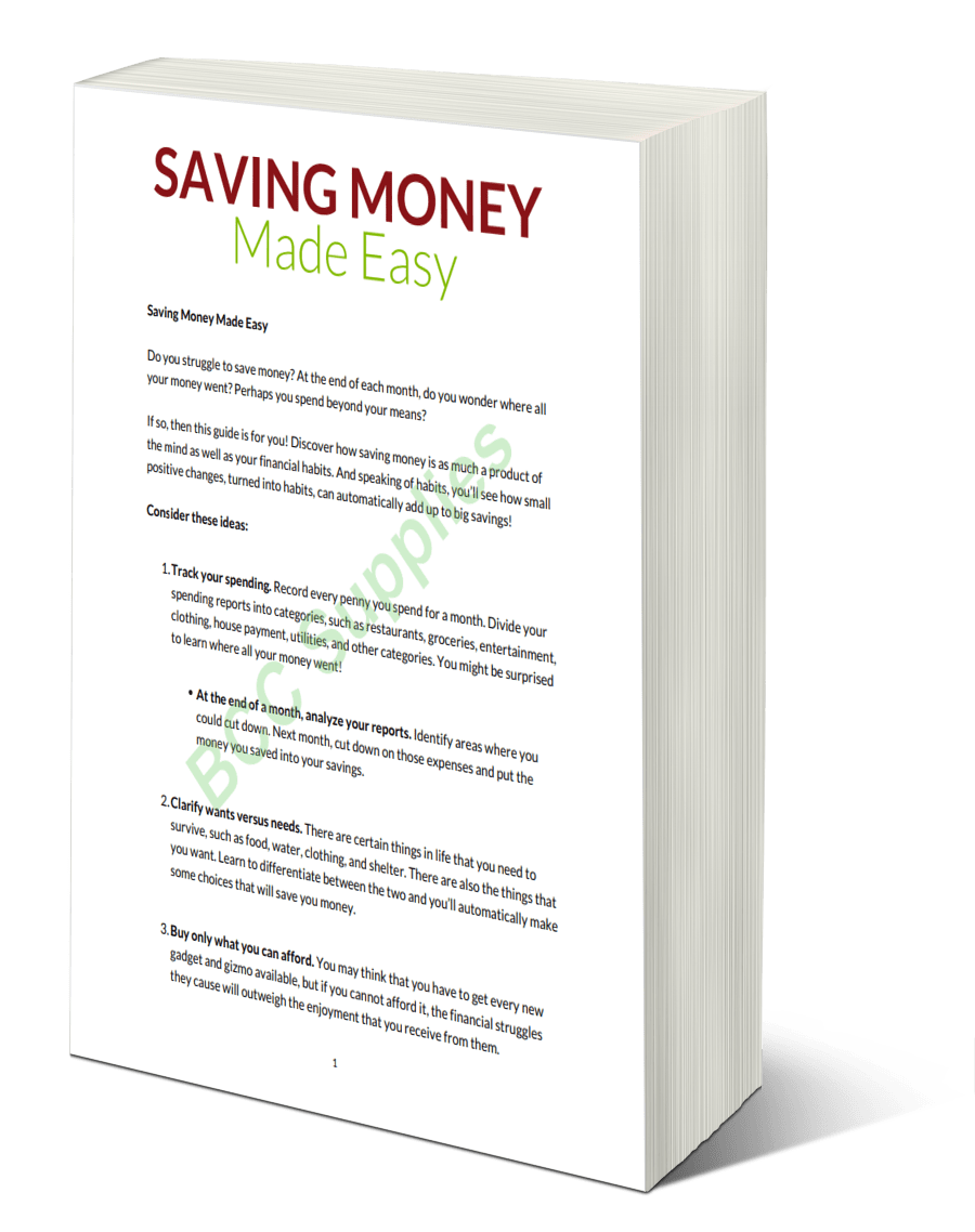 Saving Money Made Easy Bcc Supplies