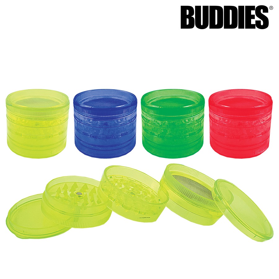 BUDDIES­­ PLASTIC GRINDER W/ SCREEN