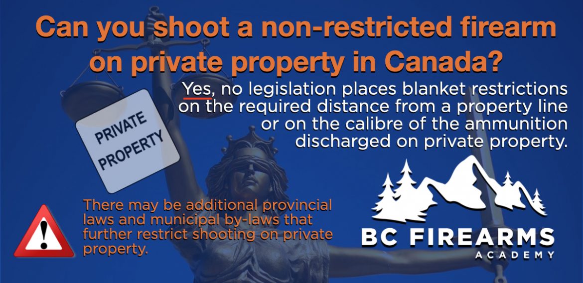 Can you shoot a nonrestricted firearm on private property in Canada? Yes