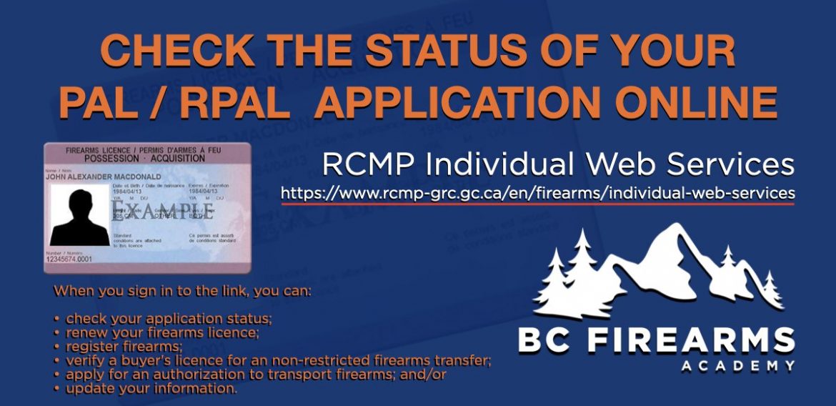 Check the Status of Your Application PAL / RPAL Online with the RCMP
