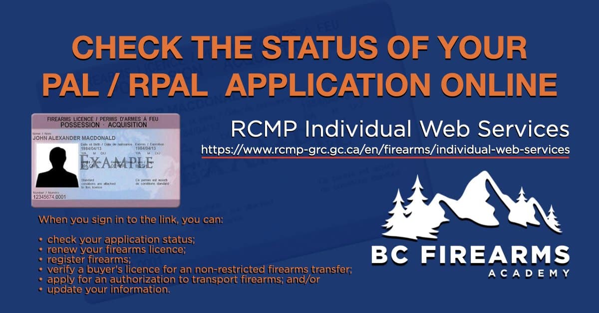 Check the Status of Your Application PAL / RPAL Online with the RCMP