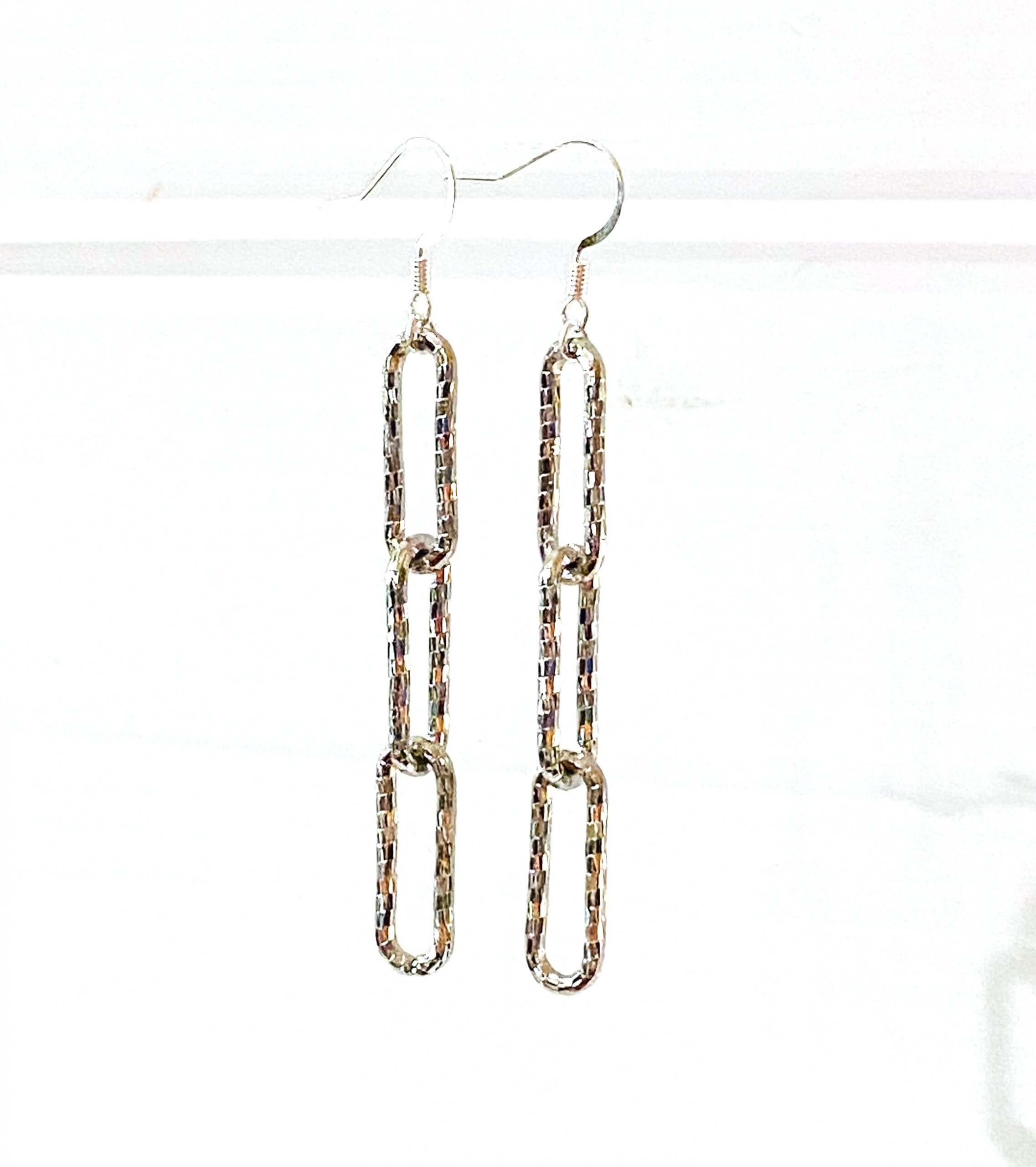 Silver Paper Clip Earring Dangles Beautiful Chaos