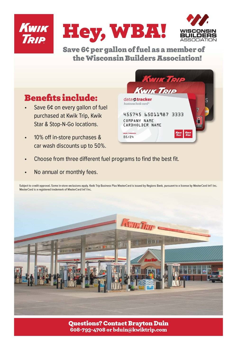 Kwik Trip Member Benefit Brown County Home Builders