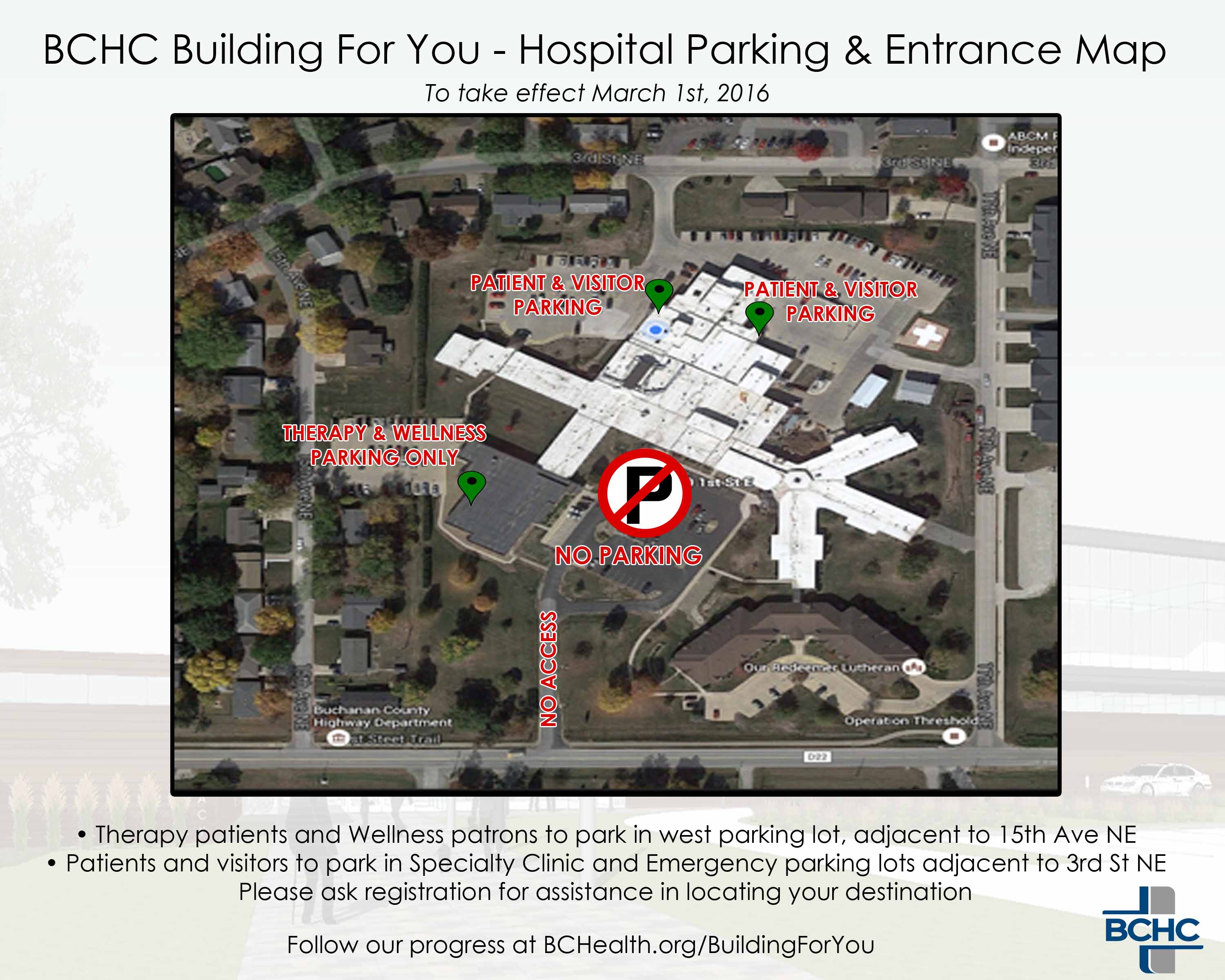 Bhcc Chelsea Campus Map Construction Parking Buchanan County Health Center