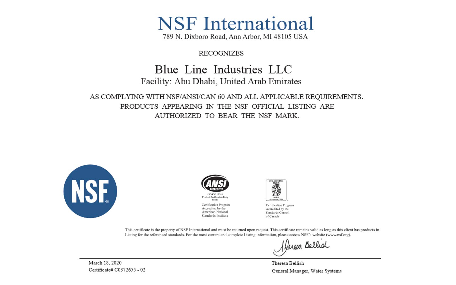 Awards & Achivement Blue Line Industries