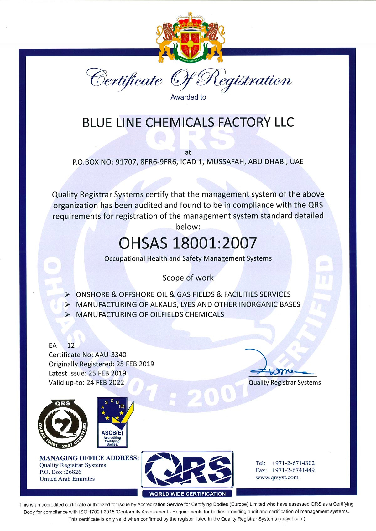 Awards & Achivement Blue Line Industries