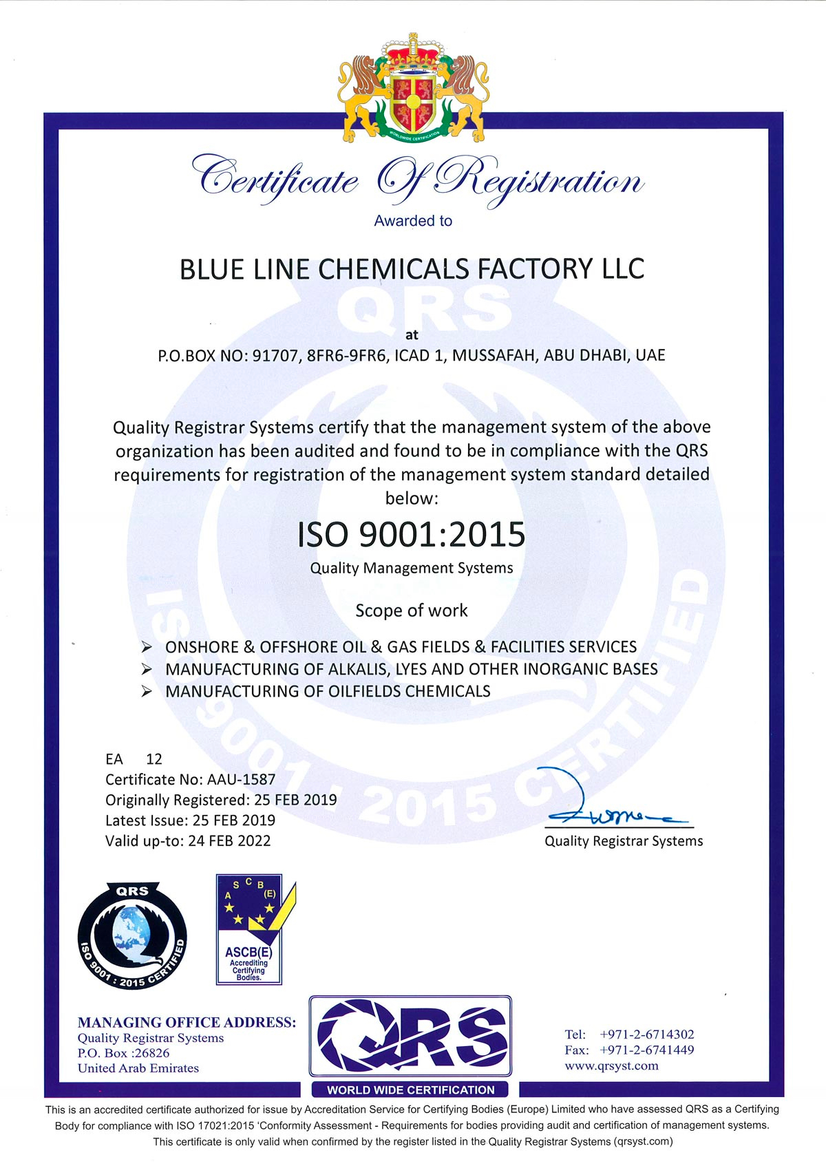 Awards & Achivement Blue Line Industries
