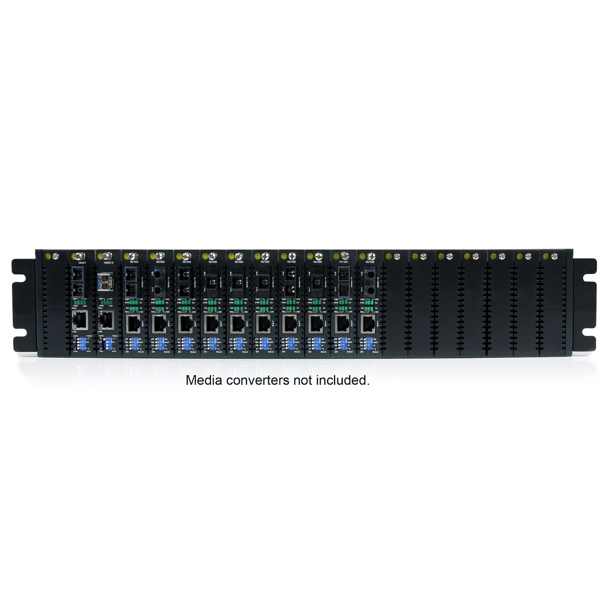 20Slot 2U Rack Mount Media Converter Chassis for ET Series 2 Fiber