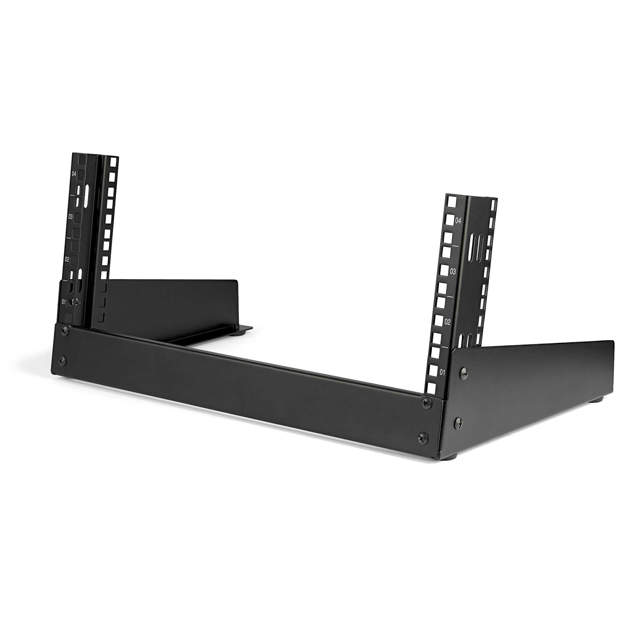 4U 19″ Desktop Open Frame Rack 2 Post FreeStanding Network Rack Switch Depth for Patch Panel
