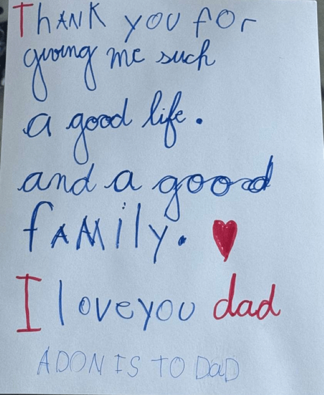 DRAKE SHARES SWEET HANDWRITTEN NOTE FROM SON, ADONIS