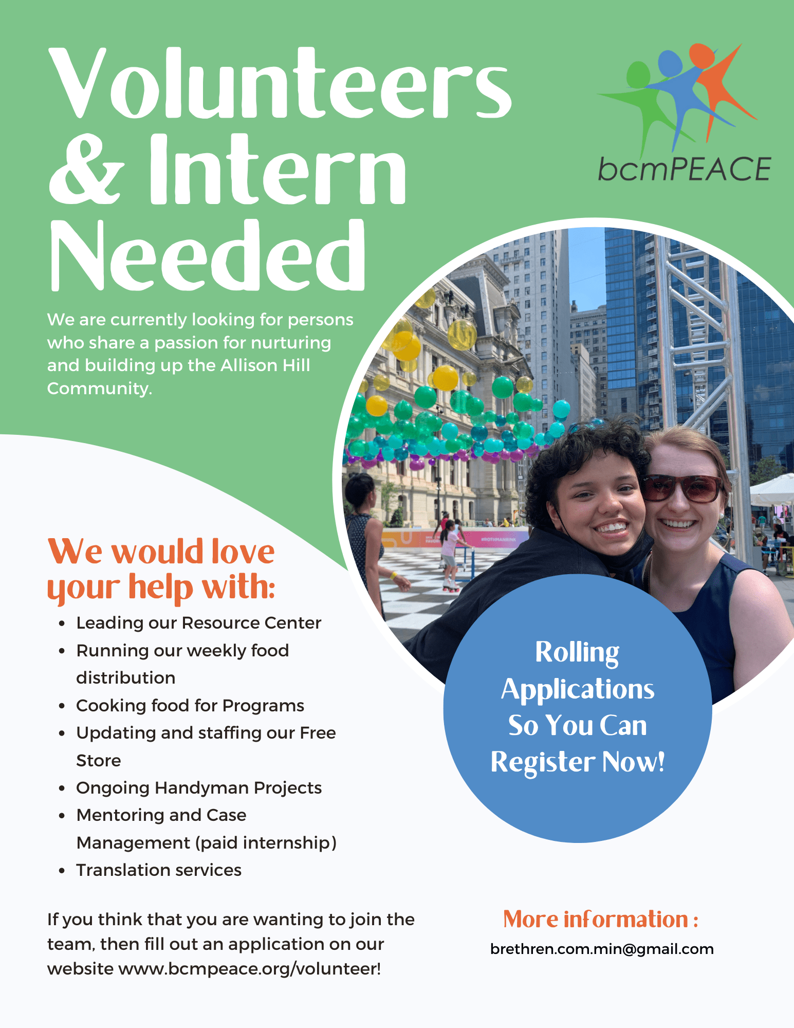 Position Openings bcmPEACE