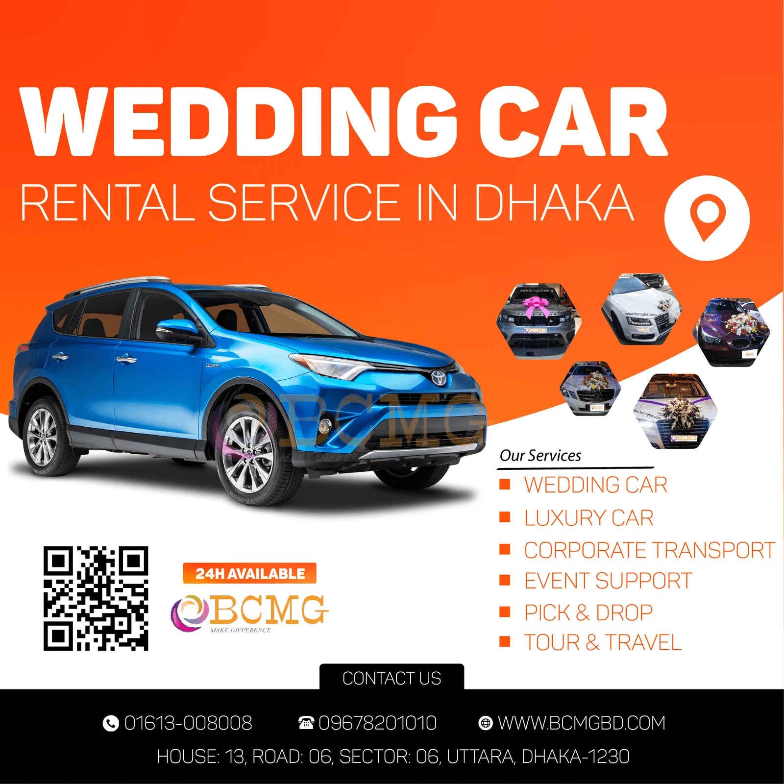 Uttara's Best Wedding Car Rental Service BCMGBD