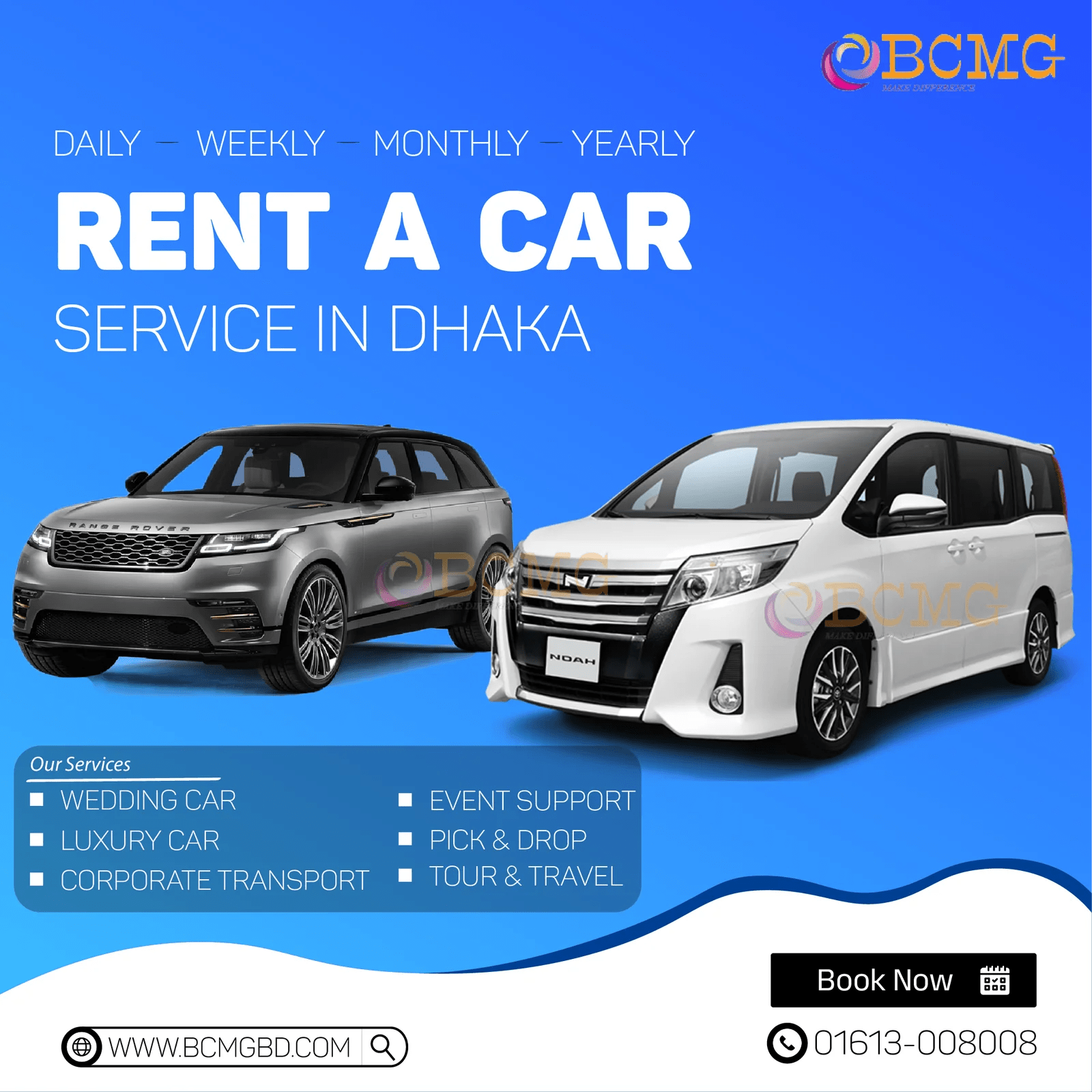 Dhaka's Best Luxurious Car Rental Service Rent A Car BCMGBD