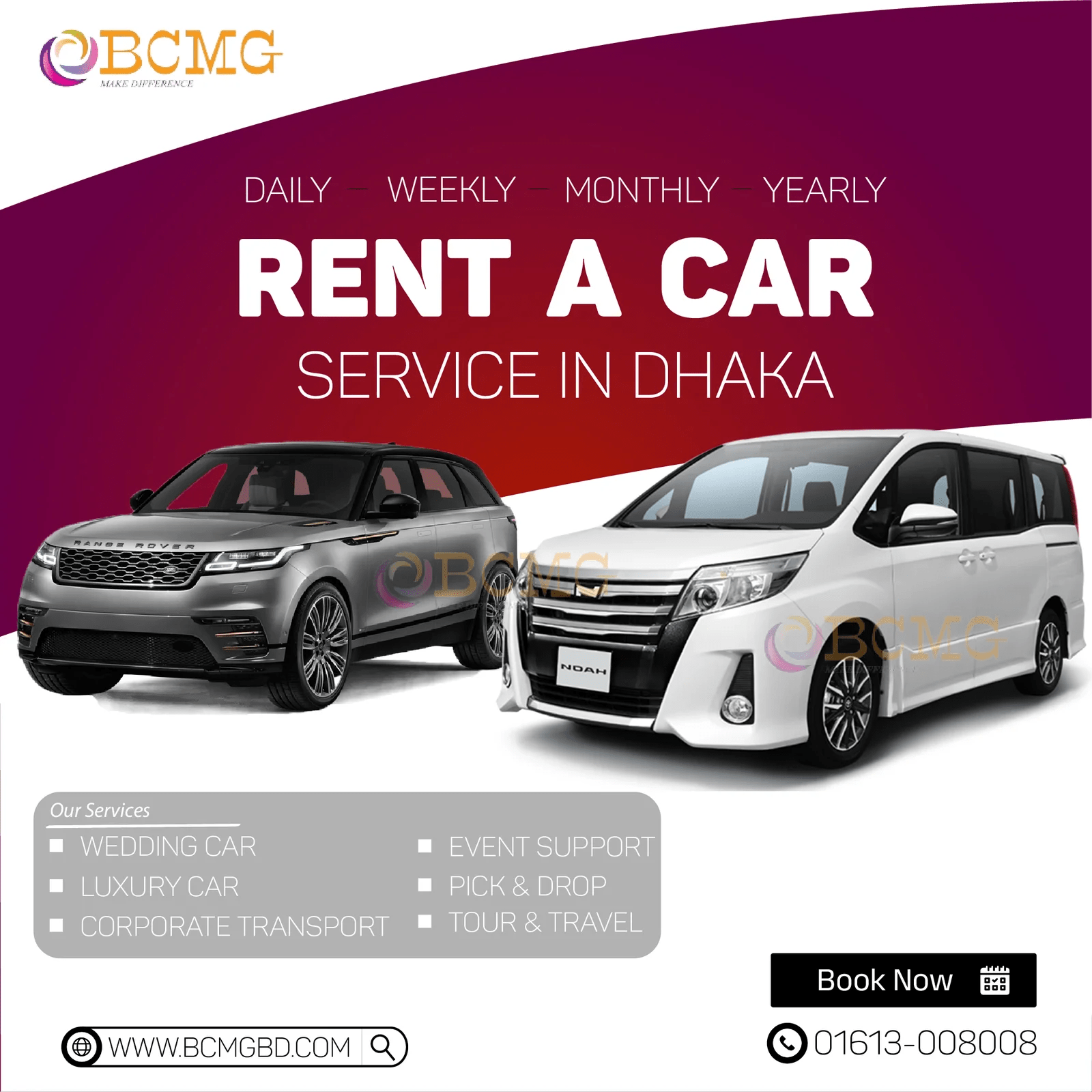 Best Luxurious Car Rental Service In Dhaka Rent A Car BCMGBD