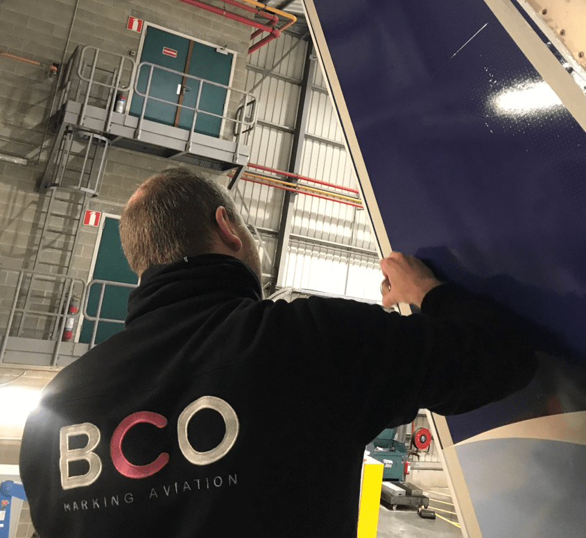 Aircraft winglets branded with innovative adhesive film BCO Aviation