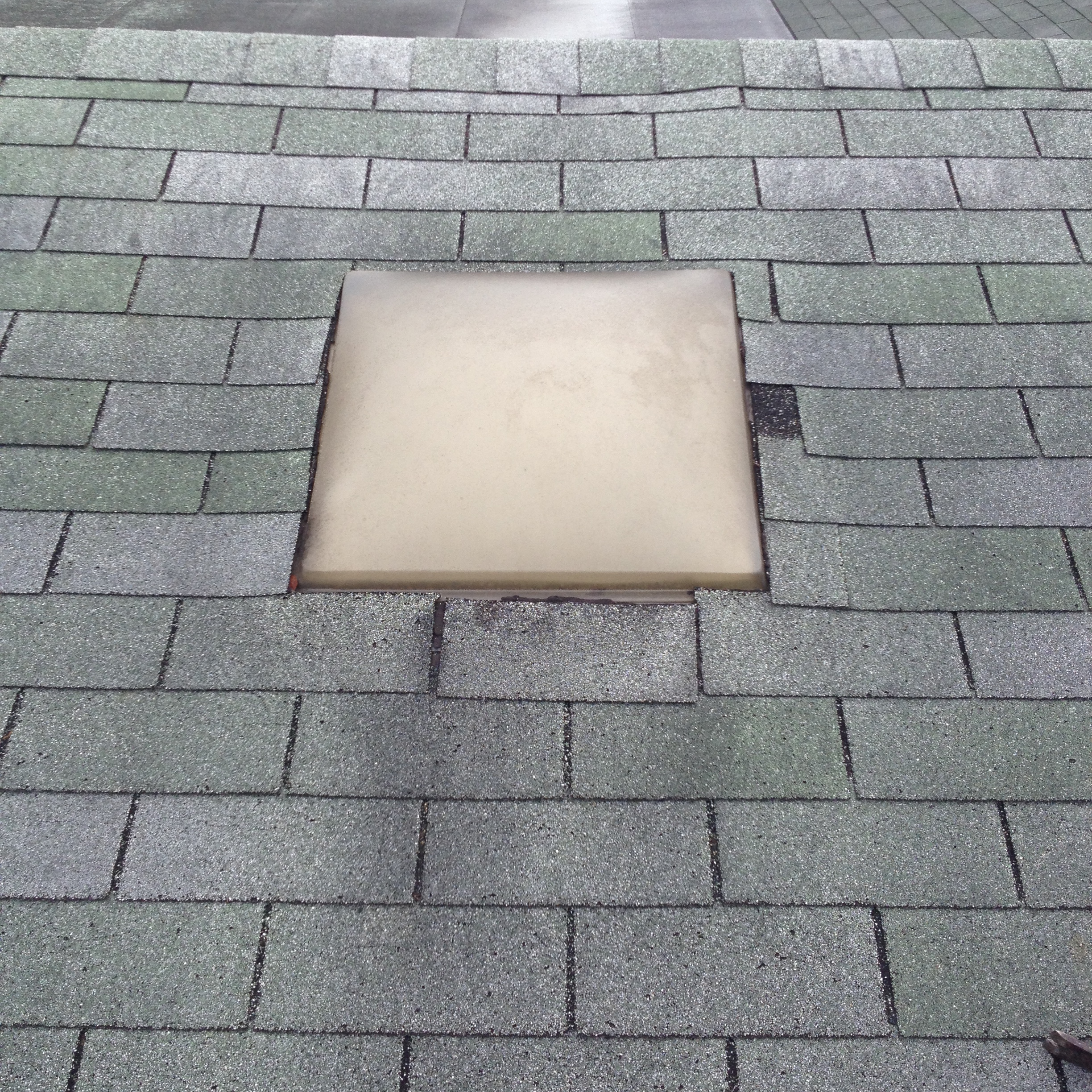 Leaking Plastic Skylight Replaced with New Glass Skylight