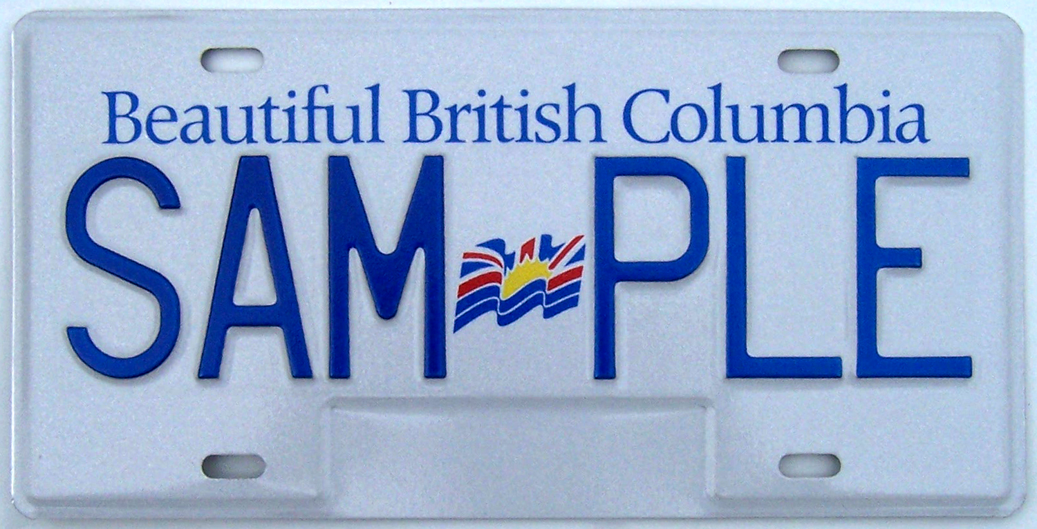 British Columbia Sample License Plates