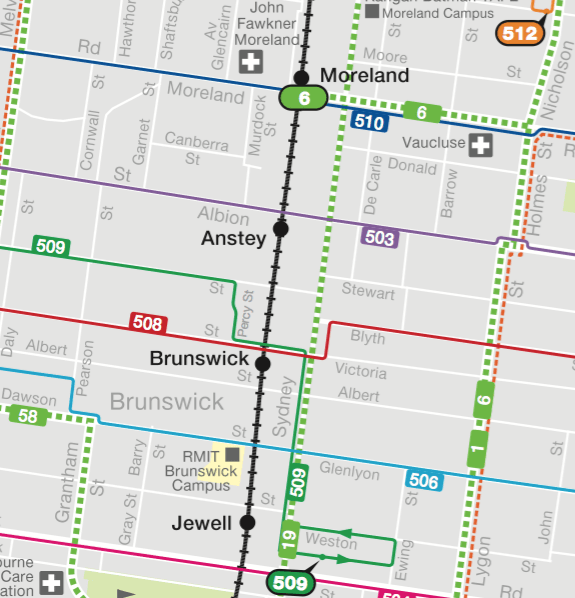 PTV Local Area Maps Moreland BCSV
