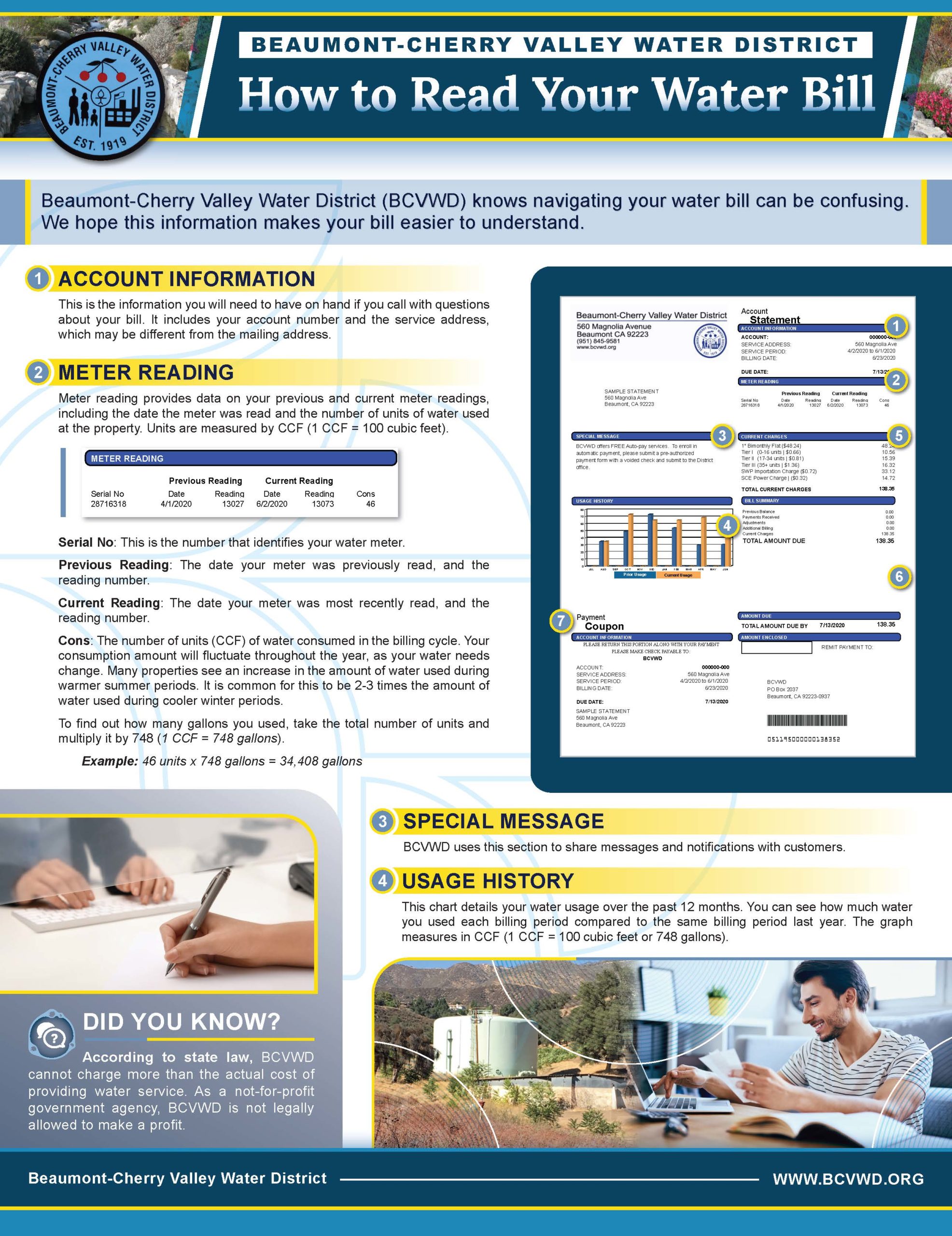 How To Read Your Water Bill BeaumontCherry Valley Water District