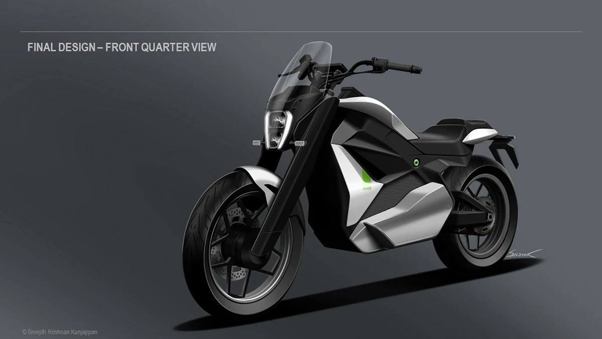 Ather Electric Bike Concept Rendered BikeDekho
