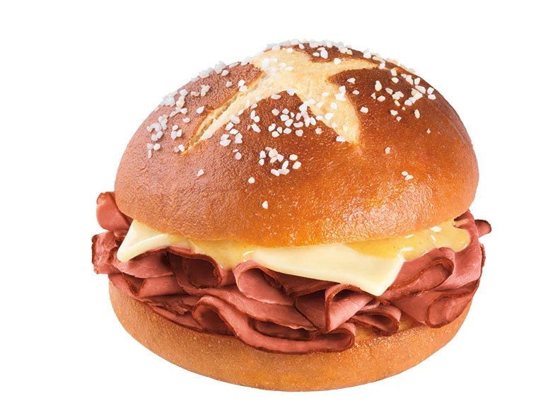 First the donut sandwich. And now the Pretzel Roll Roast Beef Sandwich