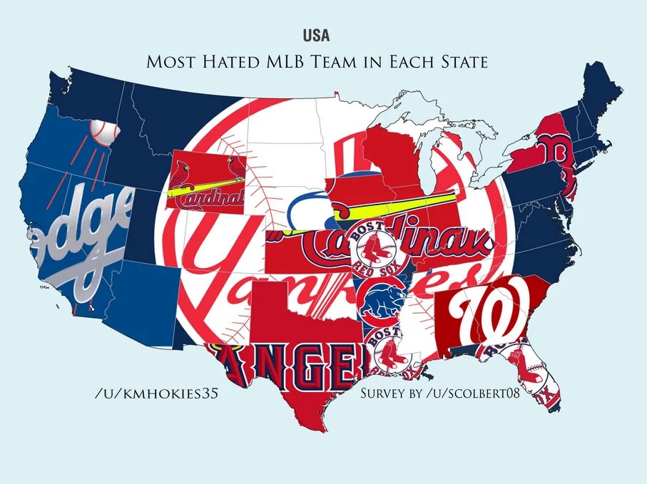 MLB ‘Hate Maps’ Everyone Hates The Yankees