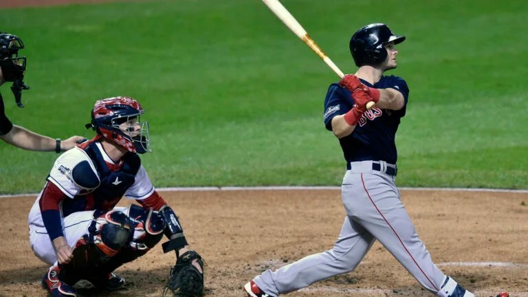 Watch Andrew Benintendi's home run in his first playoff atbat