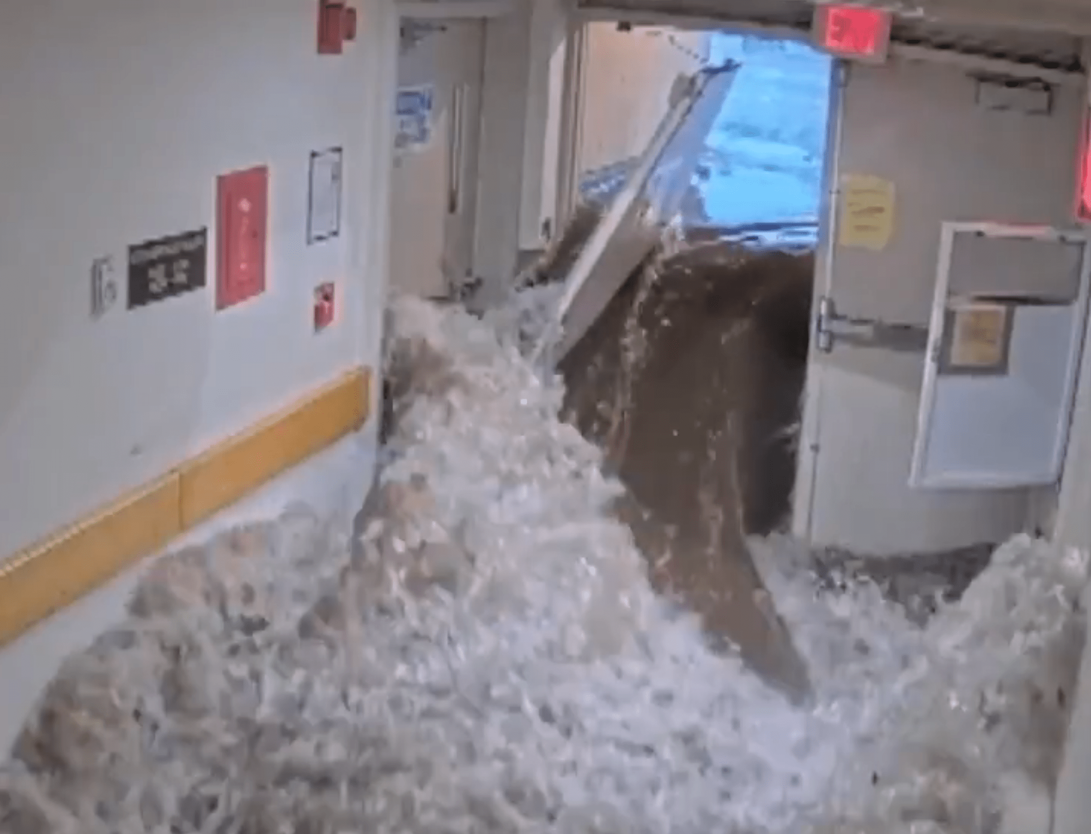 Watch New footage shows the intense flooding that hit Norwood Hospital