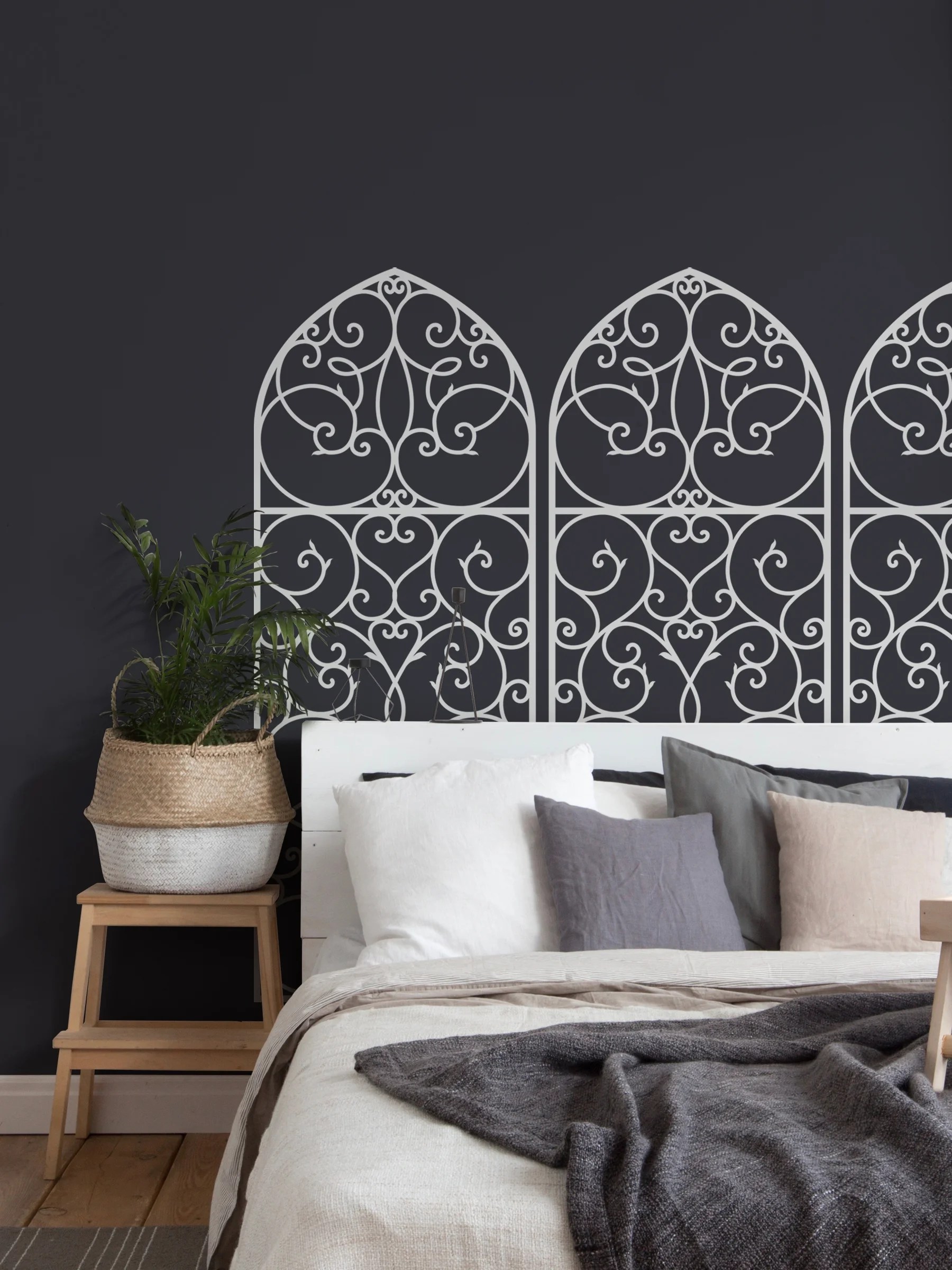 Heads Up 10 wall decals that can stand in for headboards