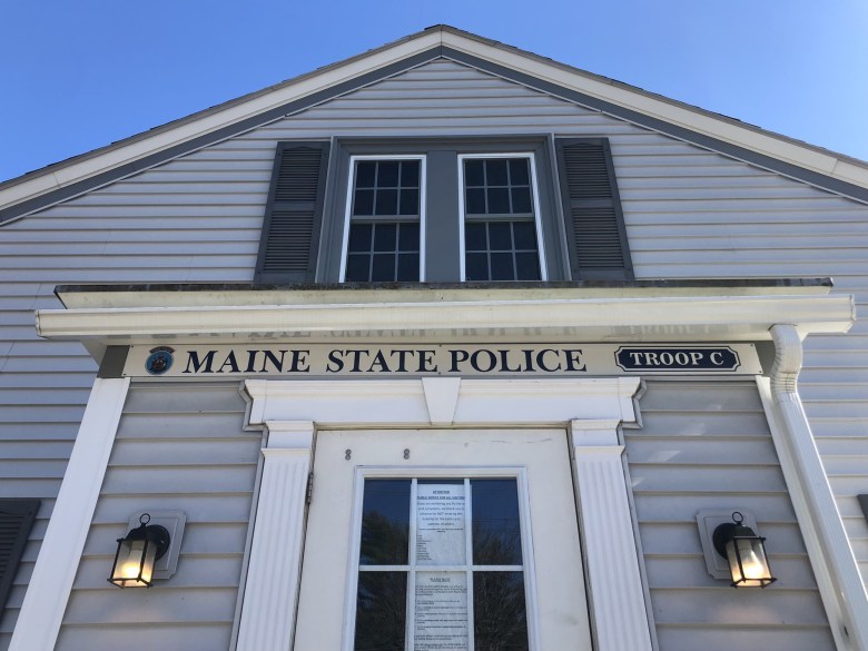 The outside of the Maine State Police Troop C barracks building.