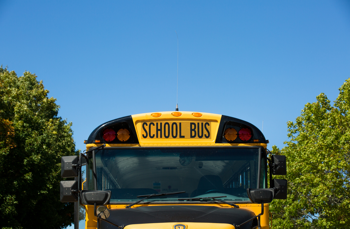 Distracted driver rearends school bus in Orrington