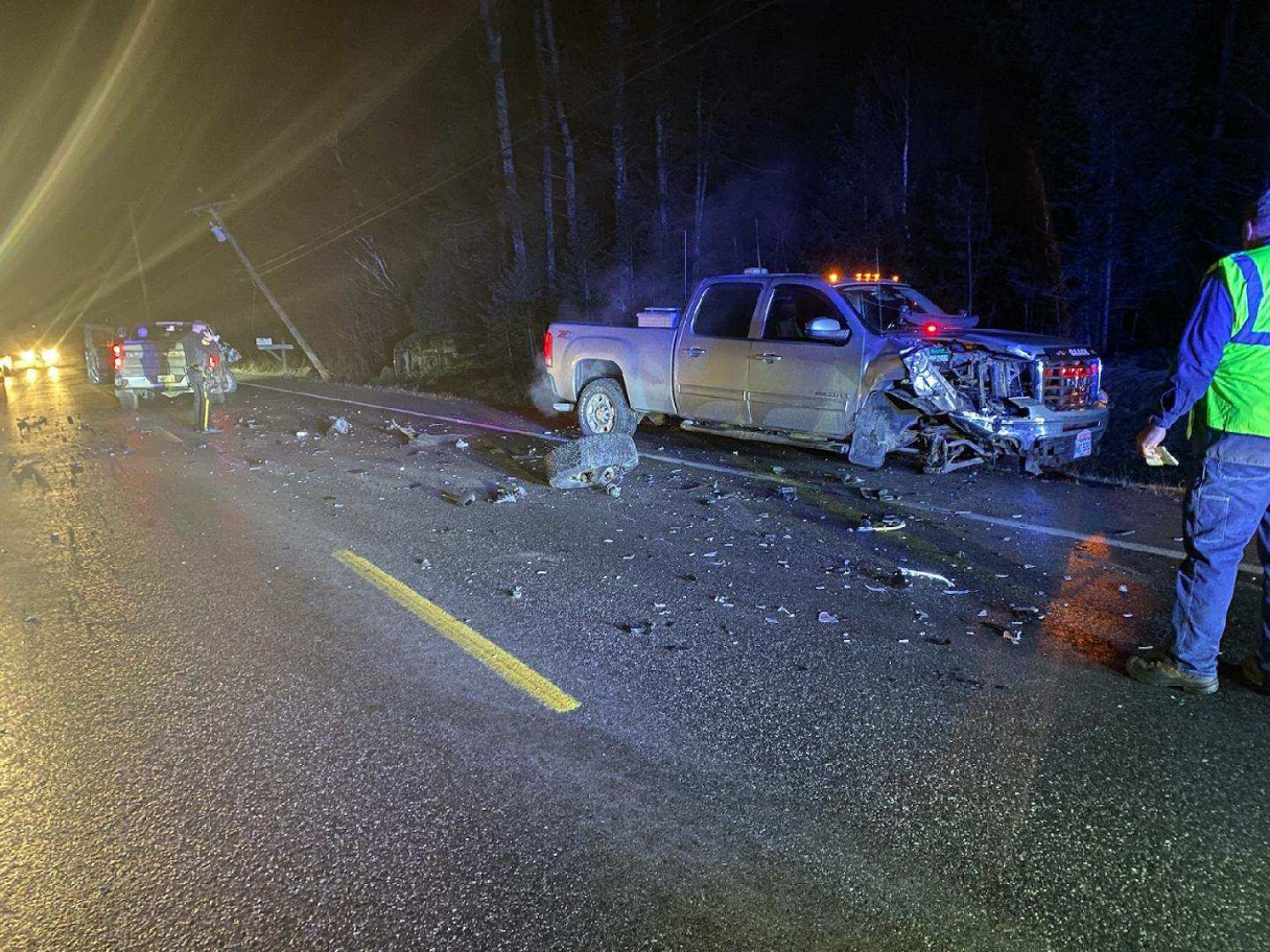 Guilford first responder's vehicle struck while assisting rollover crash