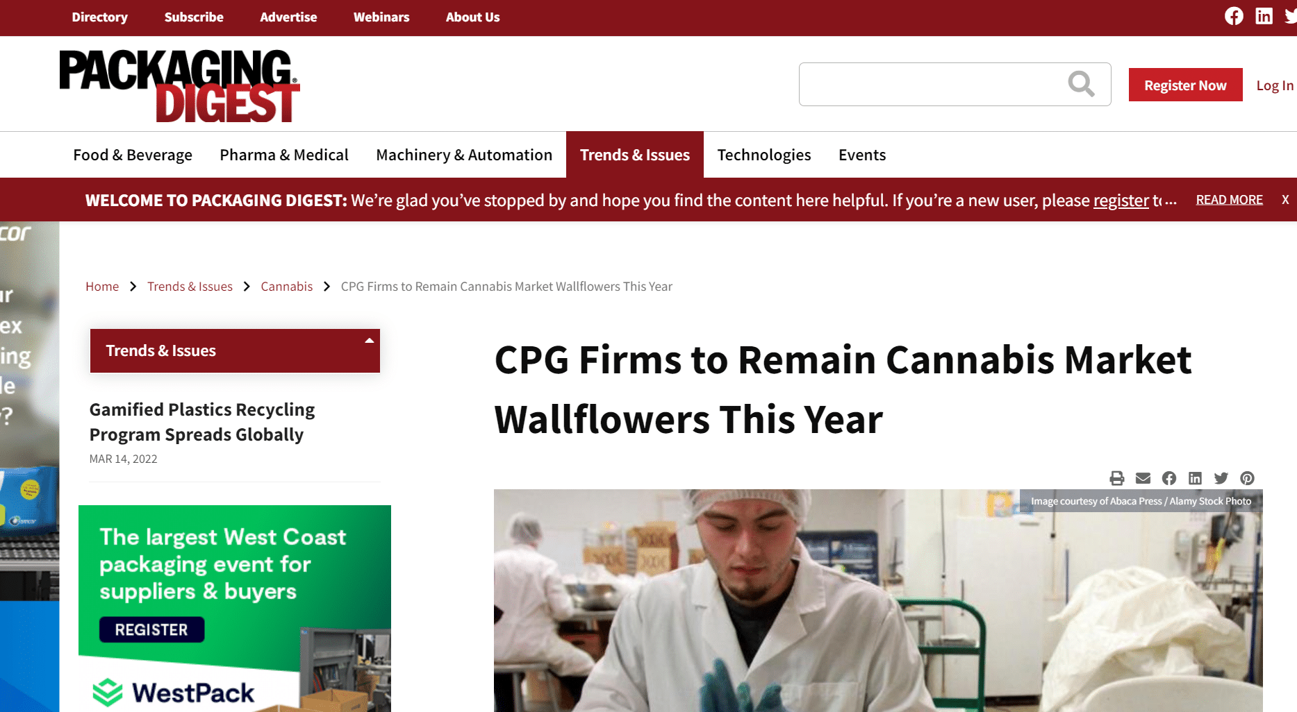 Packaging Digest CPG Firms to Remain Cannabis Market Wallflowers This