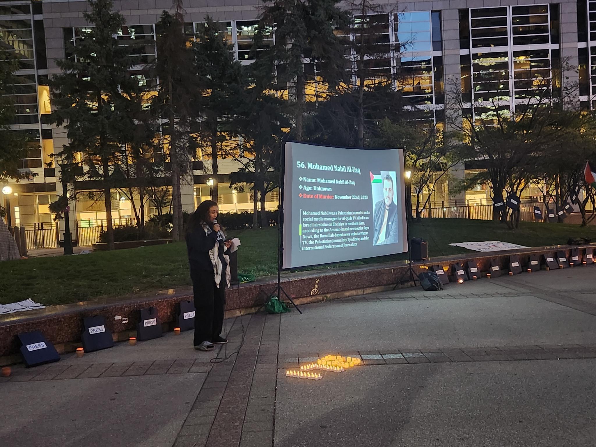 Vigil in Solidarity with Palestinian and Lebanese Journalists