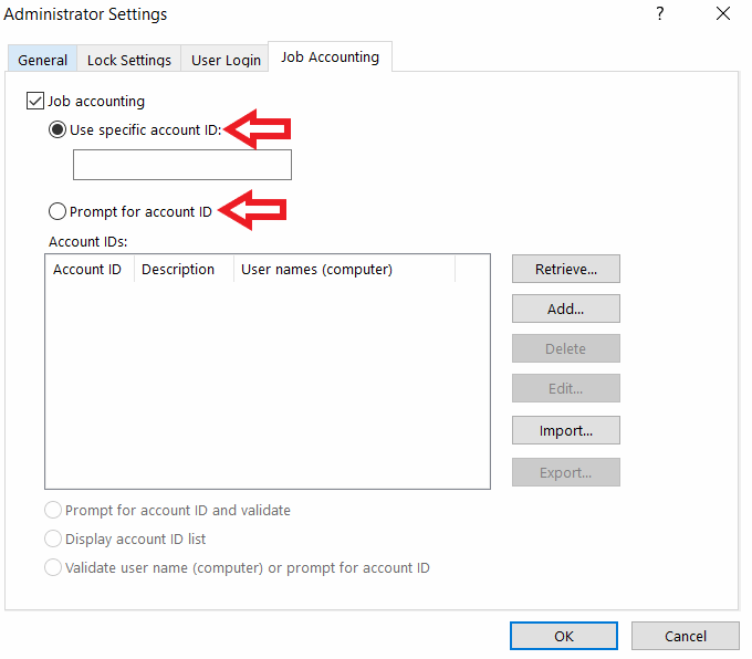 Set up your Kyocera kx driver to utilize the job accounting features