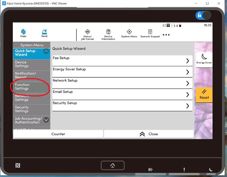 Kyocera printer icons | Add or Remove on the Kyocera TASKalfa